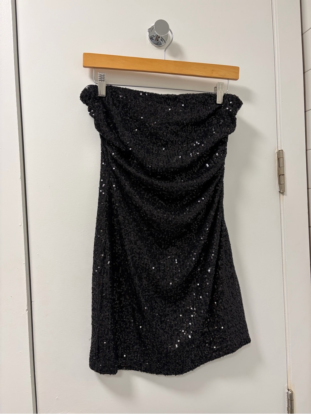 Abound Black Sequin Strapless Mini Dress